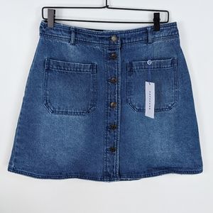 Button Front Denim skirt